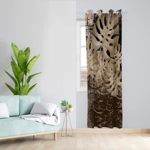 پرده طرح برگ انجیری مدل مخمل پانچی کد 4880 z سایز 140x200 سانتی متر