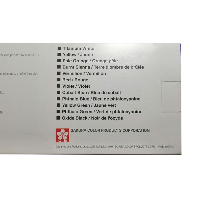 رنگ اکریلیک ساکورا کد XAC20 حجم 20 میلی لیتر بسته 12عددی