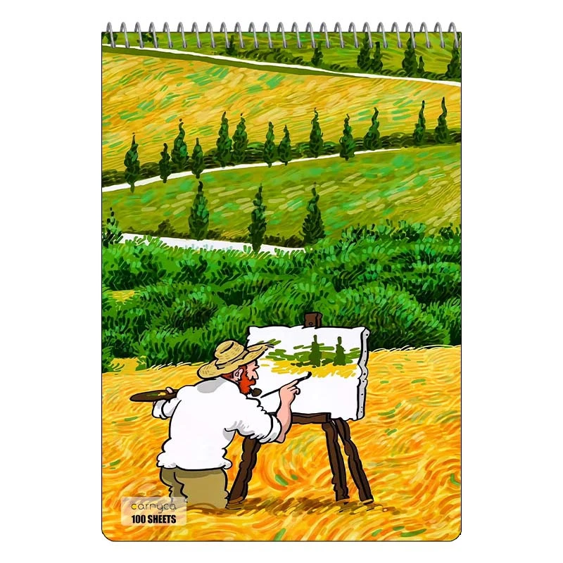 دفتر شطرنجی 100 برگ کارنیکا طرح فانتزی ون گوگ Van Gogh Fantasy کد 21946