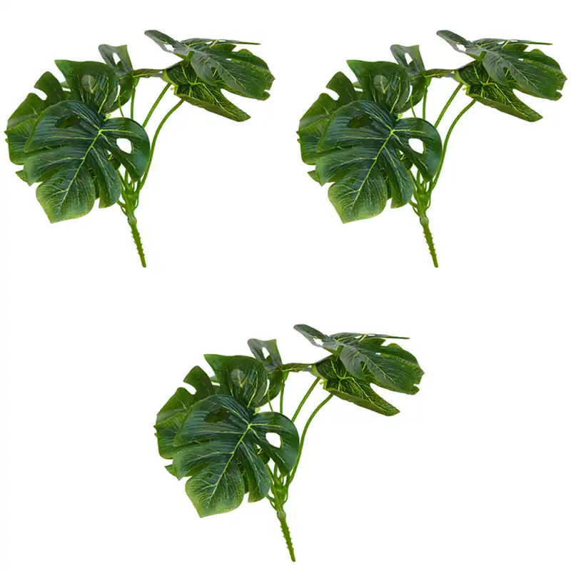 گل مصنوعی مدل بوته برگ آپارتمانی 1002 بسته 3 عددی