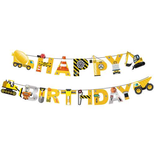 ریسه تولد مدل تولد مبارک طرح ماشین آلات شهرسازی کد 02