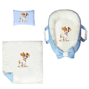 سرویس خواب سه تکه نوزاد ناریکو مدل گارد محافظ دار طرح سگ کد 0275