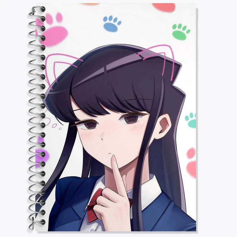 دفتر زبان 50 برگ خندالو مدل سه خط طرح انیمه کومی سان کد 16088