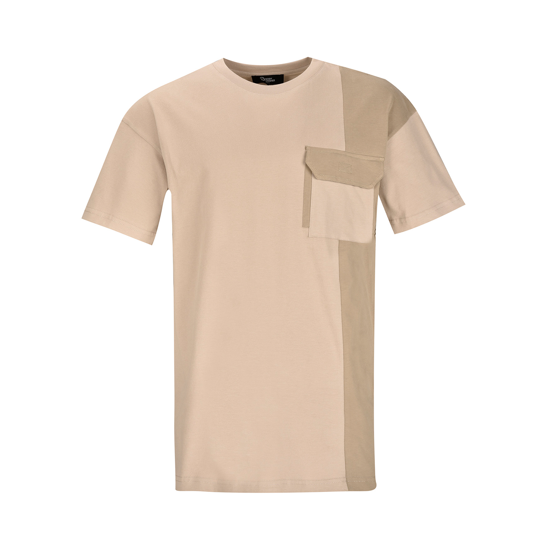 تی شرت آستین کوتاه مردانه بادی اسپینر مدل 3481 کد 1 رنگ کرم