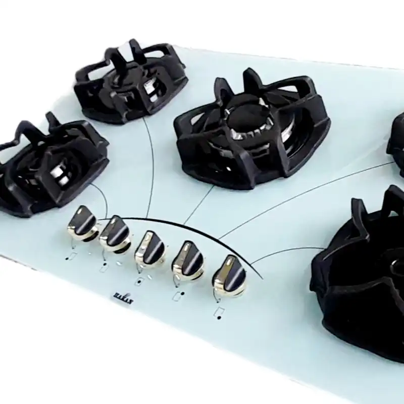 اجاق گاز 5شعله رومیزی توکار هاکان مدل شیشه ای ترموکوبل دار