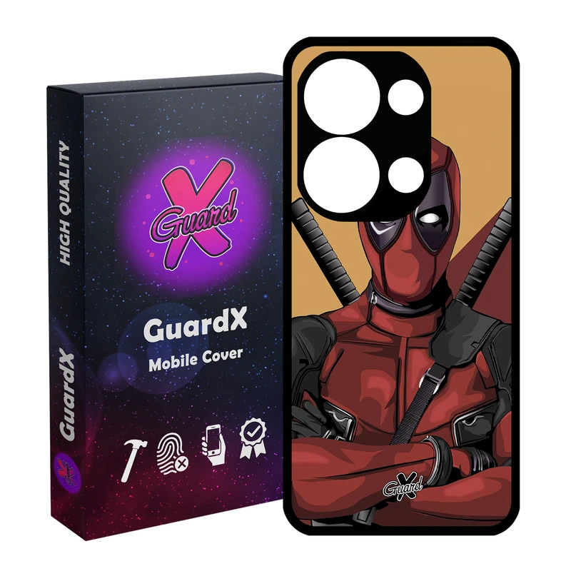 کاور گارد ایکس طرح Dead Pool مدل Glass10091 مناسب برای گوشی موبایل شیائومی Redmi Note 13 Pro 4G / Poco M6 Pro 4G