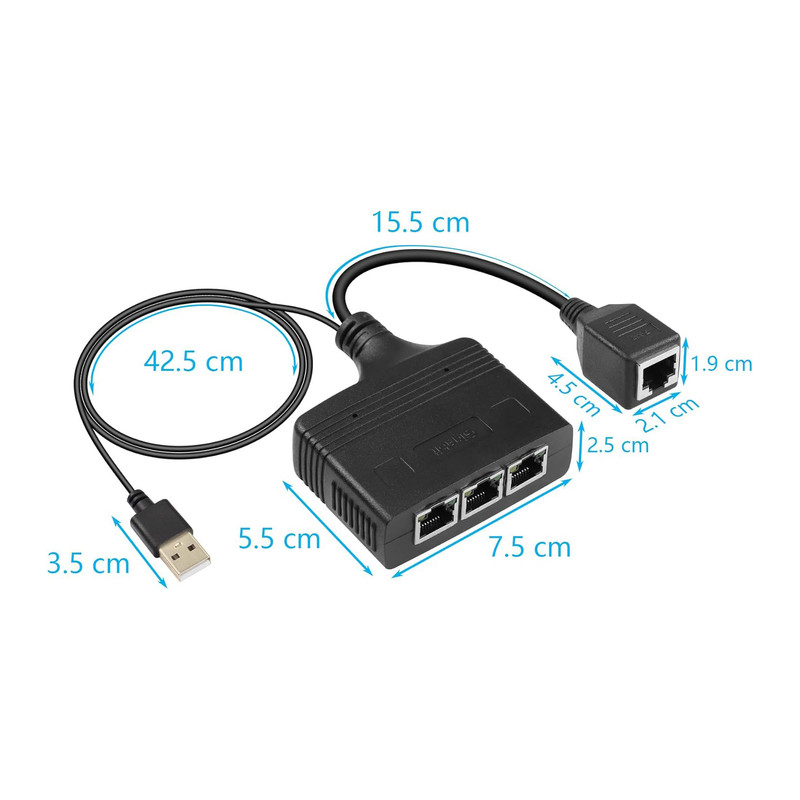 آداپتور شبکه 1 به 3 گیگابات مدل RJ45-s