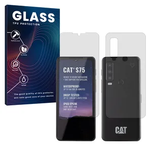Glass Resistant model matte screen protector suitable for CAT S75 mobile phone along with the back protector