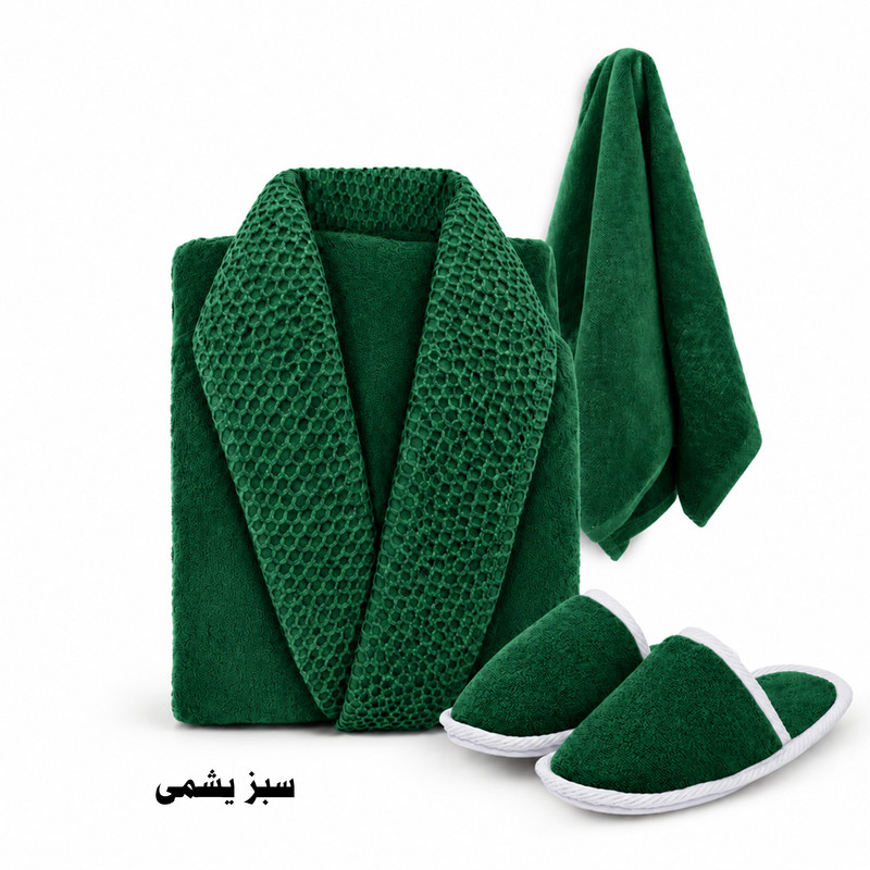  سرویس حوله پالتویی 3 تکه هنرمند مدل جی جی سایز 125 مناسب قد 160 تا 185 سانتی متر