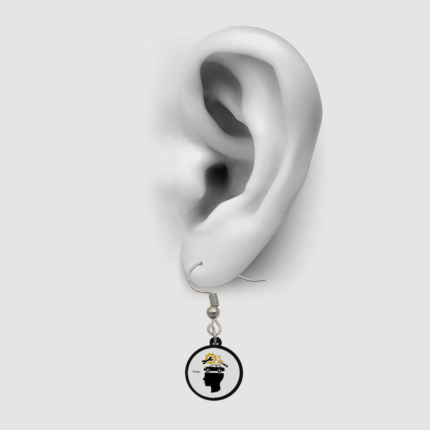 گوشواره زنانه ناکسیگو مدل شب تاب طرح مکانیک کد ES8126