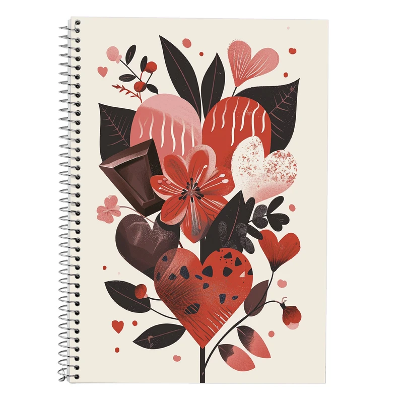 دفتر زبان 50 برگ مدوپد مدل سه خط طرح عاشقانه love کد DF14134