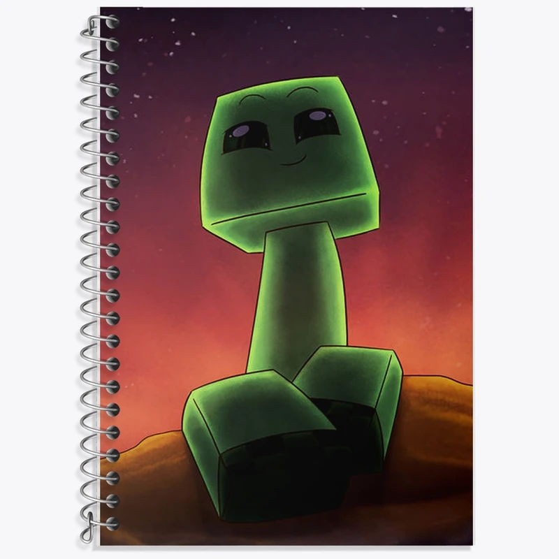 دفتر زبان 50 برگ خندالو مدل دو خط طرح ماینکرافت (Minecraft) کد F2064