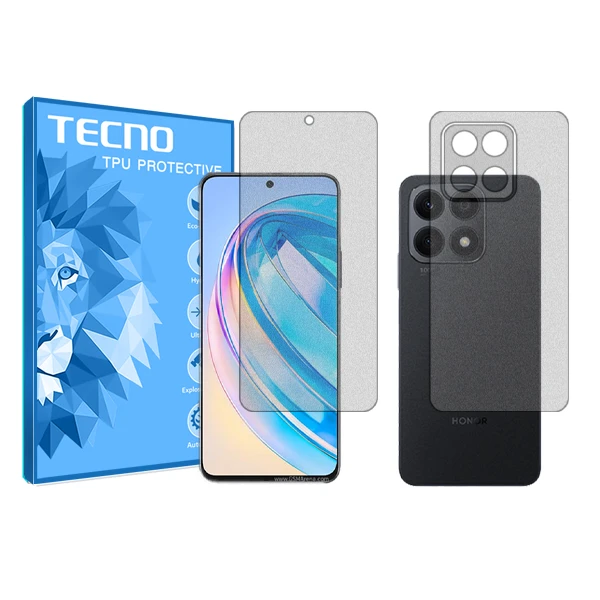 محافظ صفحه نمایش مات تکنو مدل HyMTT مناسب برای گوشی موبایل آنر X8a به همراه محافظ پشت گوشی 