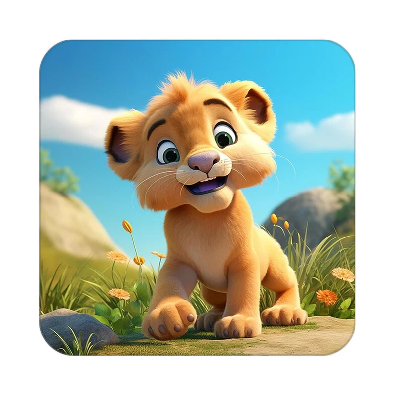 زیر لیوانی کاکتی طرح شیر مدل mp22868