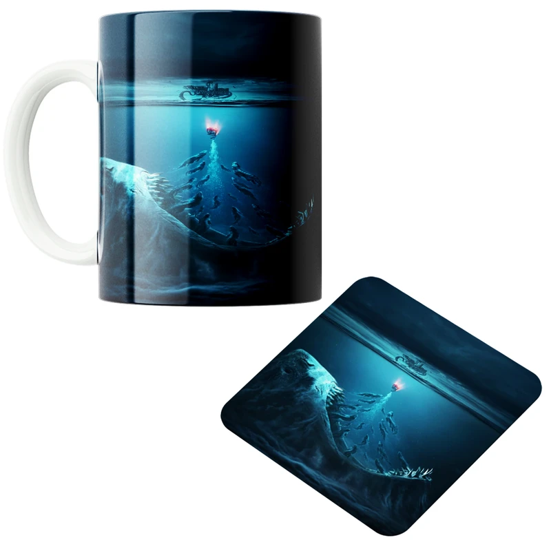 ماگ مدل کوسه کد 45 به همراه زیرلیوانی