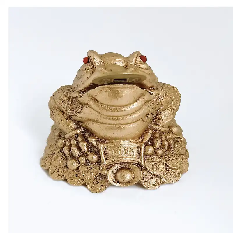 مجسمه مدل وزغ سه پا فنگشویی با سکه