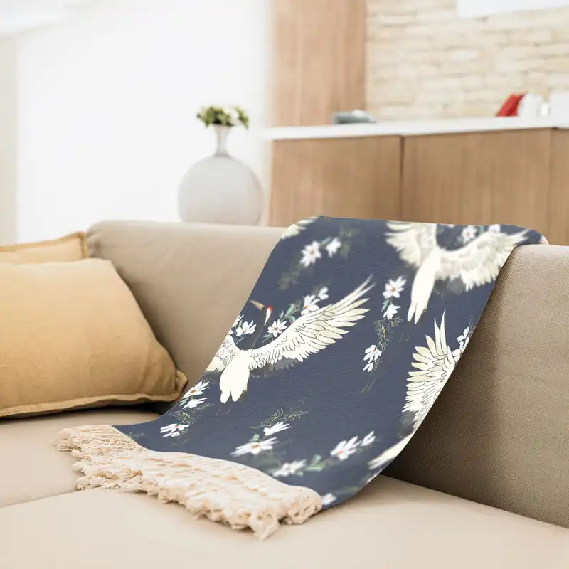 شال مبل مدل پرواز درنا کد F2SH1072 سایز 100x180 سانتی متر