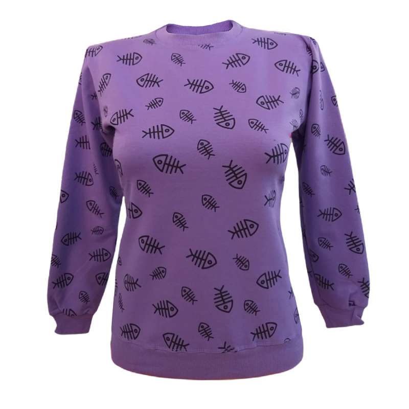 سویشرت زنانه مدل ماهی کد 0083 رنگ بنفش