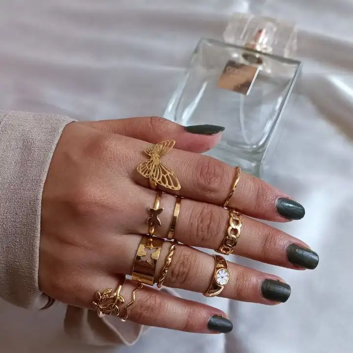 انگشتر زنانه کد 04 مجموعه 10 عددی