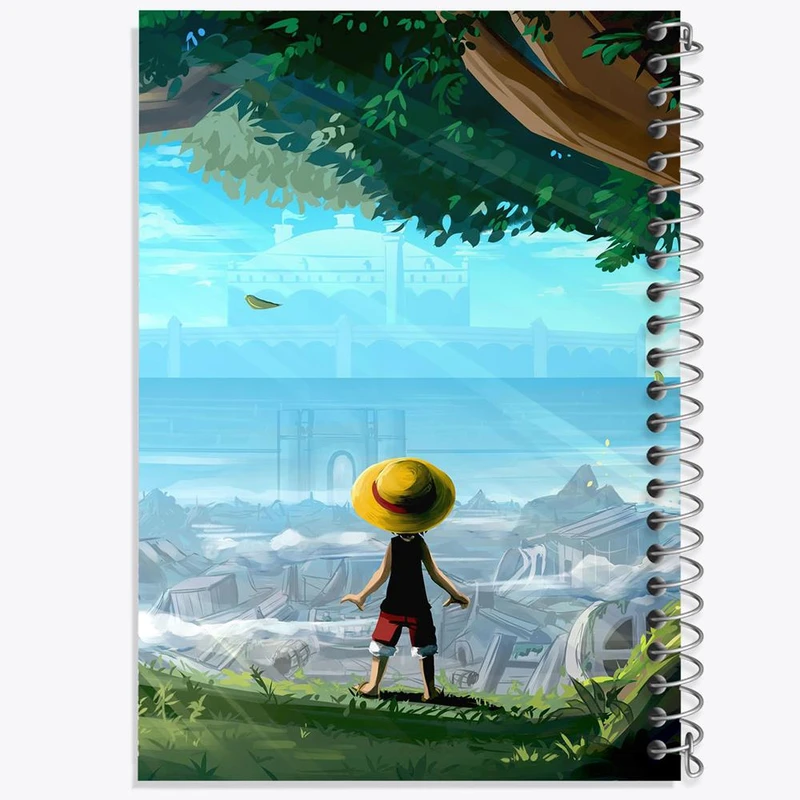 دفتر ژورنال نویسی 50 برگ خندالو مدل نقطه ای طرح لوفی انیمه وان پیس One Piece کد 17281