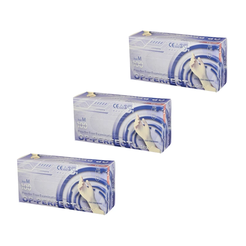 دستکش لاتکس غیر پودری مدل 01 سایز متوسط (M) 3 بسته 100 عددی