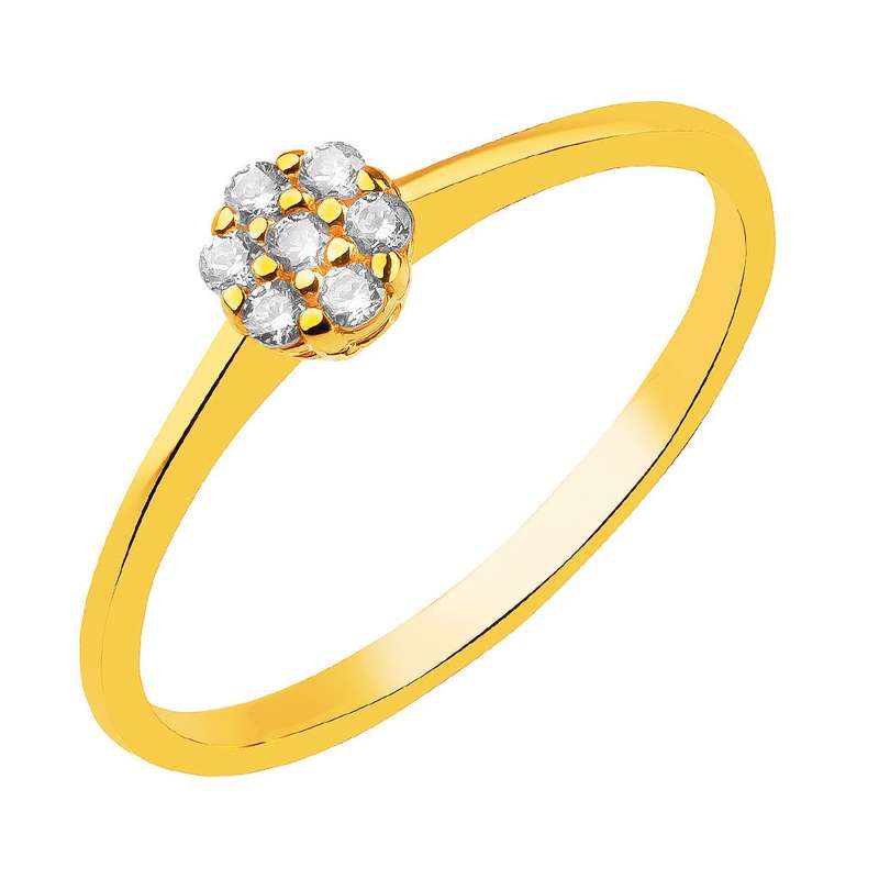  انگشتر طلا 18 عیار زنانه قیراط طرح فلاور کد GH3311