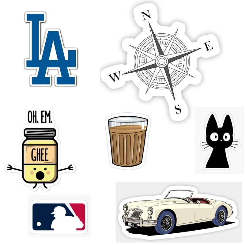 استیکر لپ تاپ و موبایل کد 808 مجموعه 7 عددی