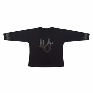 بلوز آستین بلند یقه گرد زنانه مدل نگین دار ۰۰۴