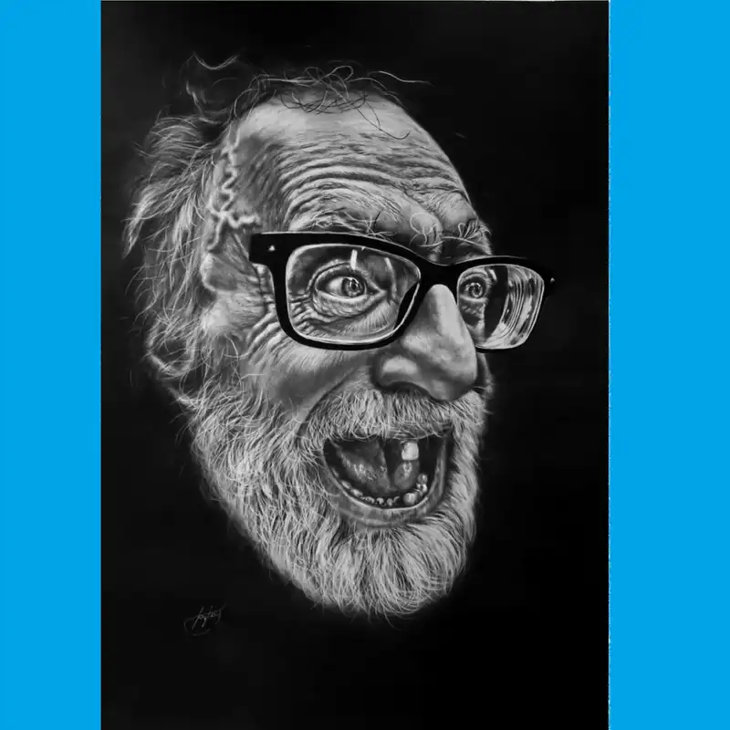 نقاشی سیاه قلم مدل ژکوند کد 140117