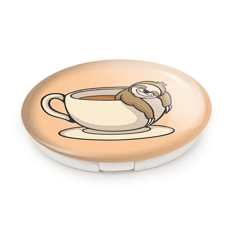 آینه جیبی خندالو طرح قهوه Coffee مدل تاشو کد 22009