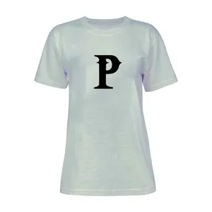 تی شرت آستین کوتاه زنانه مدل حرف P کد L234 رنگ طوسی