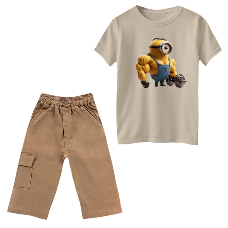 ست تی‌شرت و شلوارک پسرانه مدل مینیون کد 18
