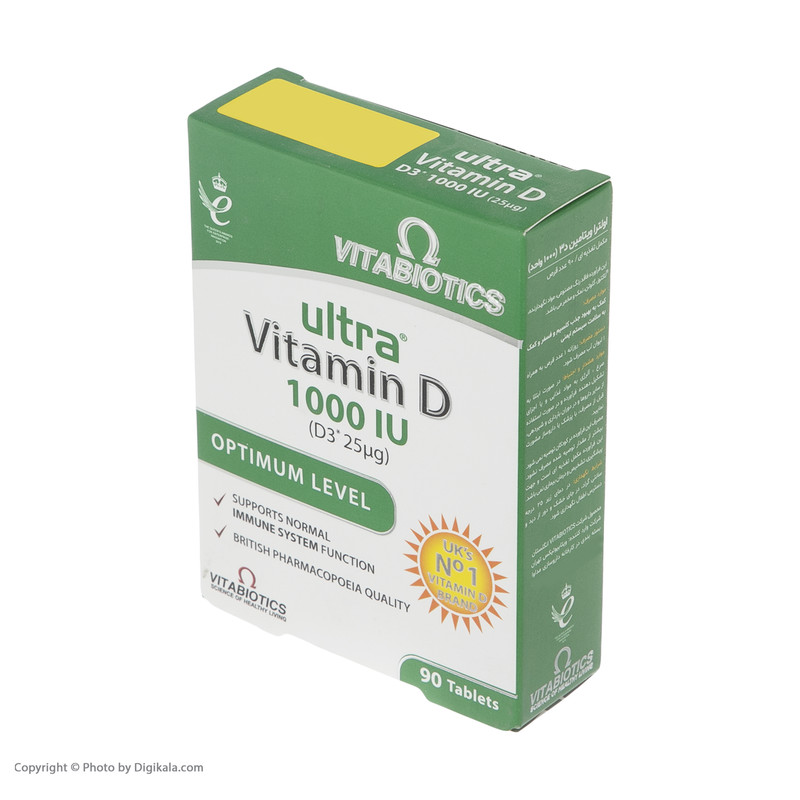 قرص اولترا ویتامین د 1000IU ویتابیوتیکس بسته 90 عددی