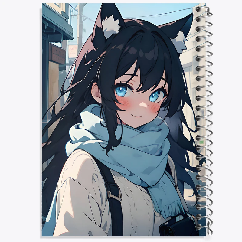 دفتر ژورنال نویسی 50 برگ خندالو مدل نقطه ای طرح دختر انیمه ای کد N3402