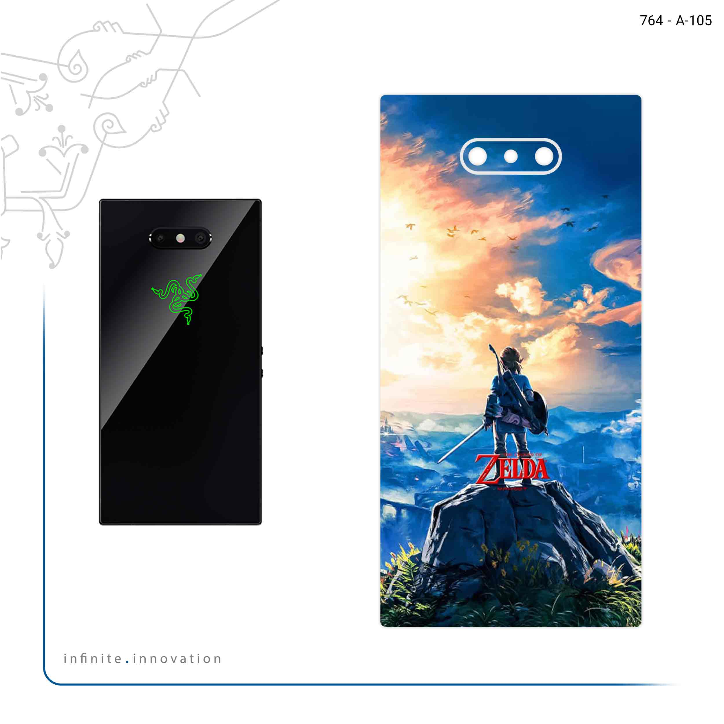 برچسب پوششی ماهوت مدل Legend of Zelda Game Series مناسب برای گوشی موبایل ریزر Phone 2