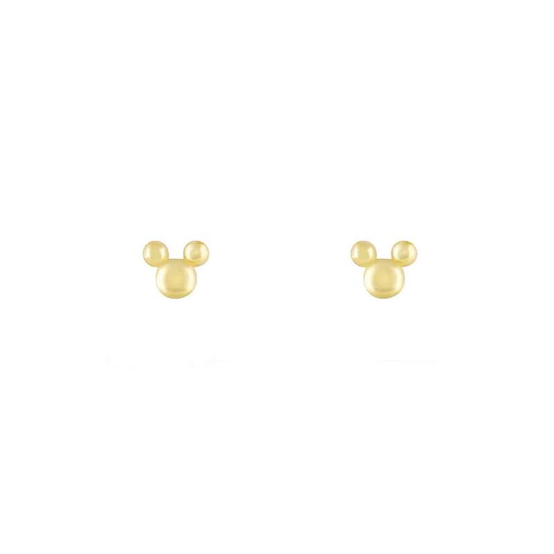 گوشواره طلا 18 عیار زنانه طلا و جواهر درریس مدل میکی موس