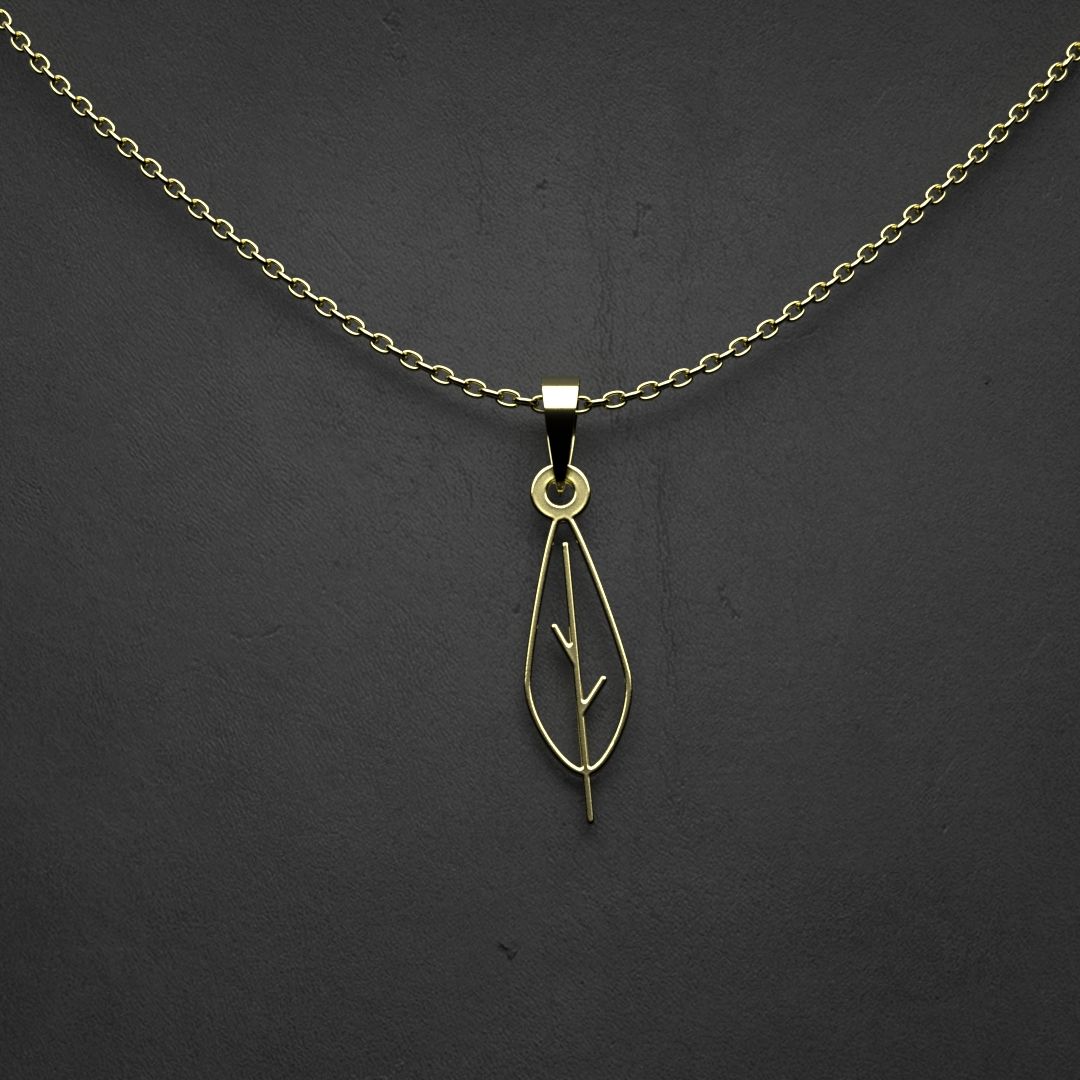 گردنبند طلا 18 عیار زنانه مدوپد مدل برگ کد L2-1-1180 - - 7