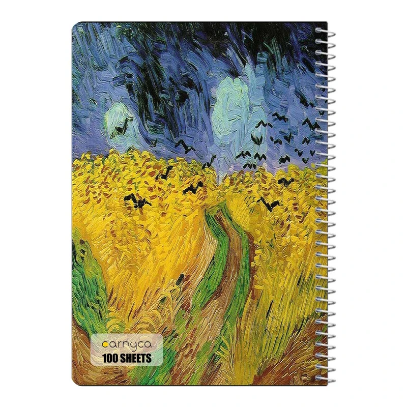 دفتر شطرنجی 100 برگ سیمی کارنیکا طرح نقاشی های ون گوگ Van Gogh Paintings کد 74255