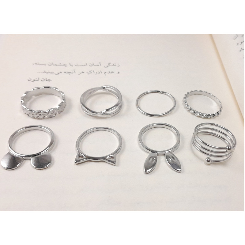 انگشتر زنانه مدل Rns25 مجموعه 8 عددی