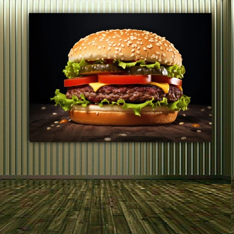تابلو بوم طرح فست فود مدل همبرگر کد FP103815