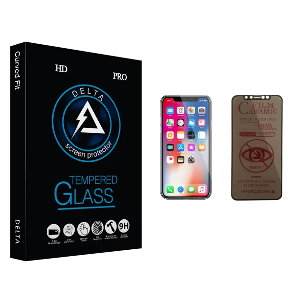 محافظ صفحه نمایش حریم شخصی دلتا مدل HD مناسب برای گوشی موبایل اپل iPhone X