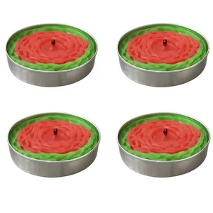 شمع دست ساز مدل وارمر طرح هندوانه بسته 4 عددی