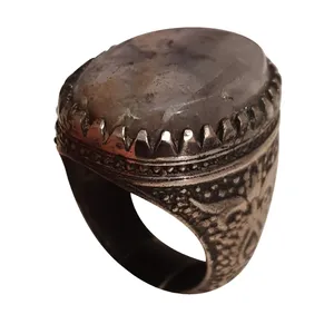 انگشتر نقره مردانه مدل عقیق آتش فشانی AAF217270