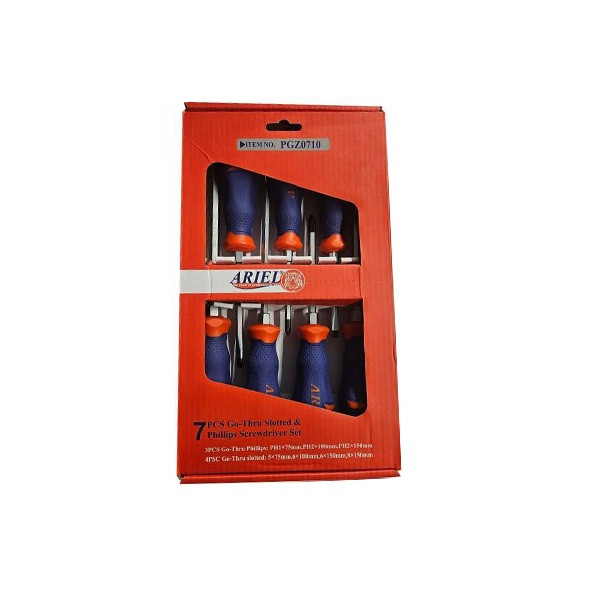 پیچ گوشتی ضربه خور آریل مدل PGZ0710 بسته 7 عددی