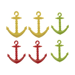 قلاب آویز لیوان طاها پلاستیک طرح لنگر مدل ER-21 مجموعه 6 عددی