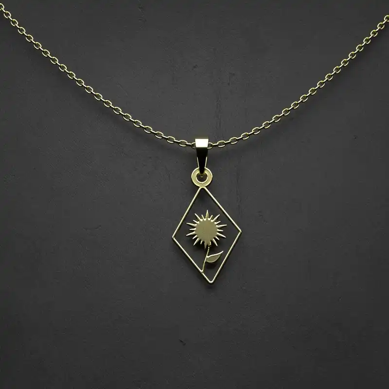 گردنبند طلا 18 عیار زنانه مدوپد مدل گل کد II2-1-1150