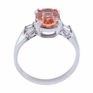 انگشتر نقره زنانه مدل بازرگانی میلادی الکساندریت تراش جواهری رکاب رادیوم کد AWR_1200