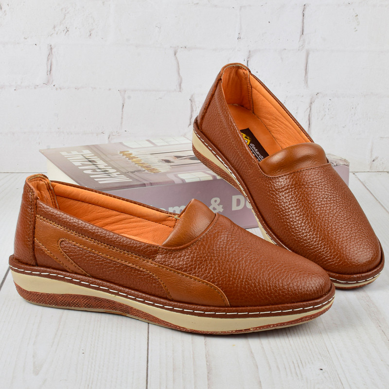 کفش روزمره زنانه مدل چرم طبیعی HN.4143