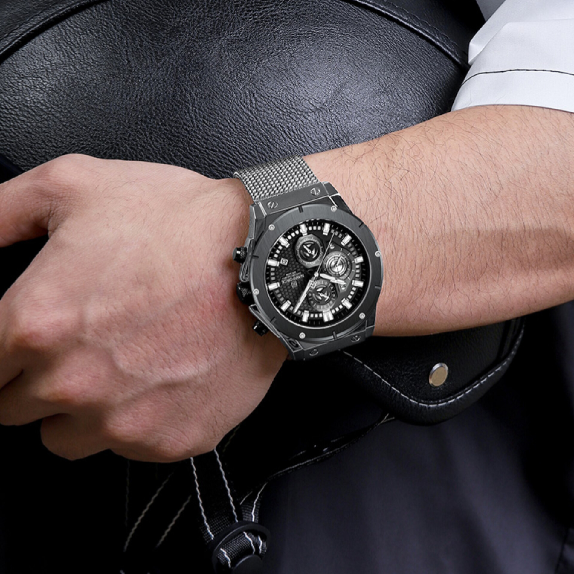 ساعت مچی عقربه‌ای مردانه نیوی فورس مدل NF8027-SB