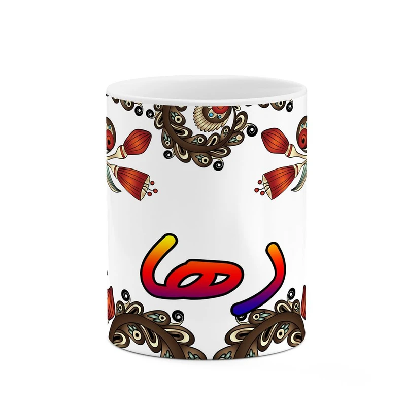 ماگ کاکتی مدل اسم دها طرح سنتی گل و بته کد mgh45056